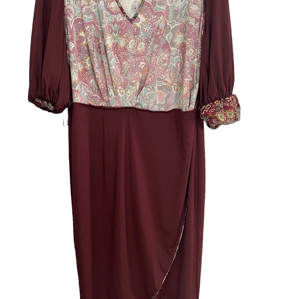 Ralph Lauren Multicolor Paisley Midi Dress Size 16 - Picture 9 of 10